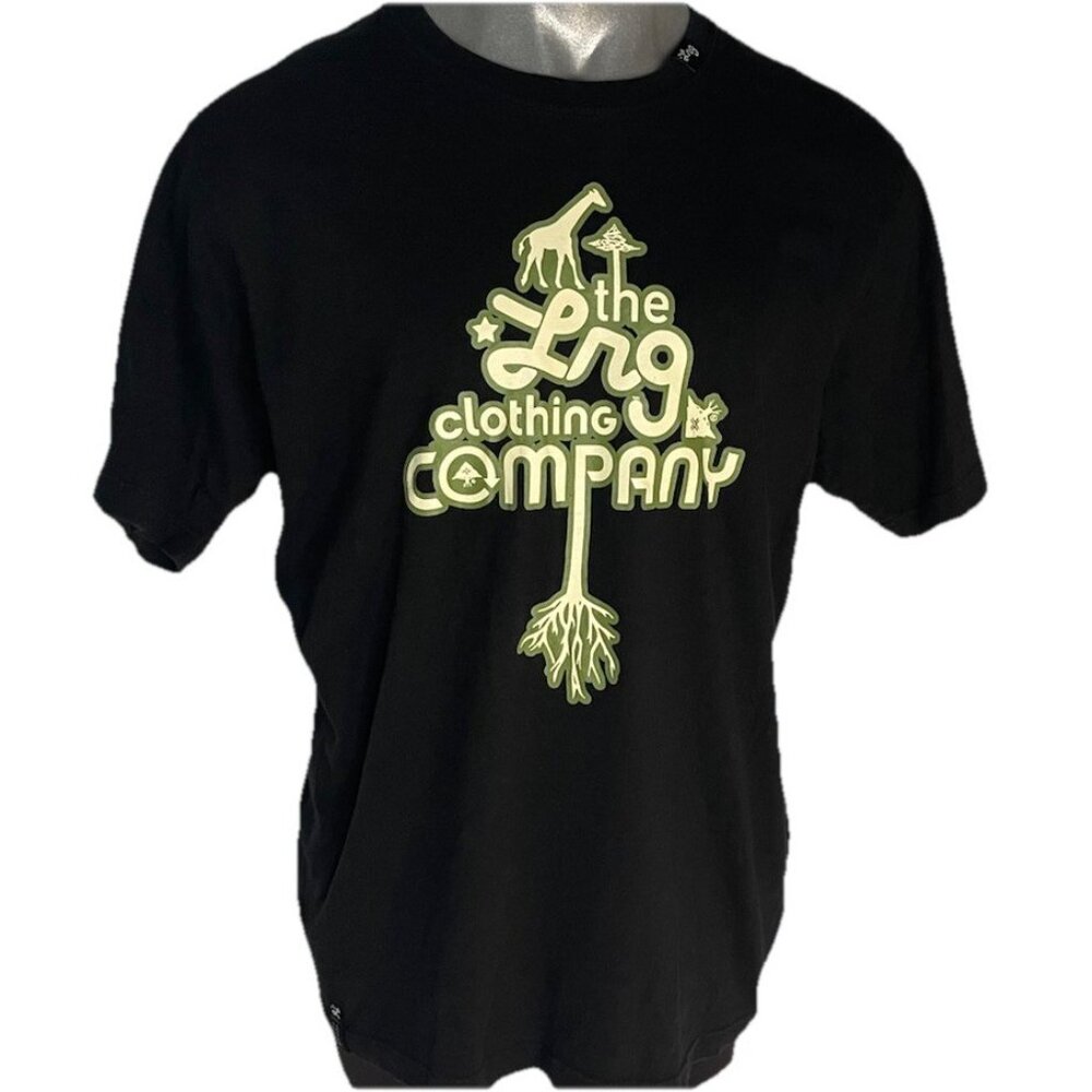 LRG Black Mens sz XL Cotton T-Shirt Tree Giraffe Logo Lifted Research Group